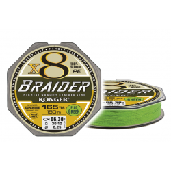 PLECIONKA BRAIDER X8 LIME GREEN 0,25/150 KONGER